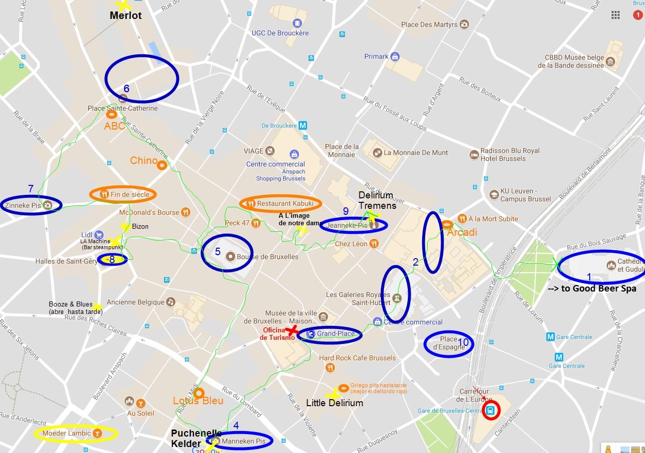 Brussels Beer map